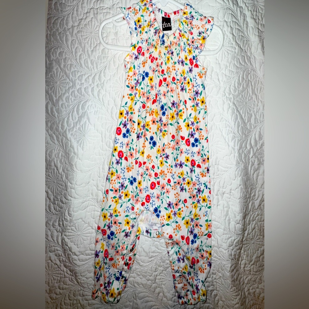 9-12 month Tea Collection floral one piece.